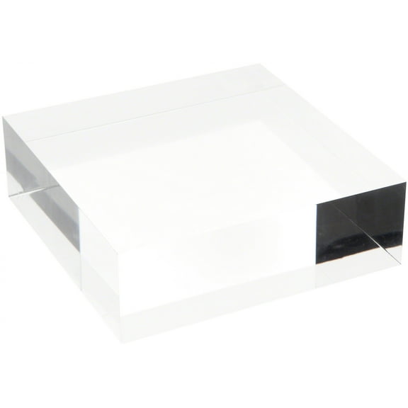 Plymor Clear Polished Acrylic Square Display Block, 2" H x 6" W x 6" D