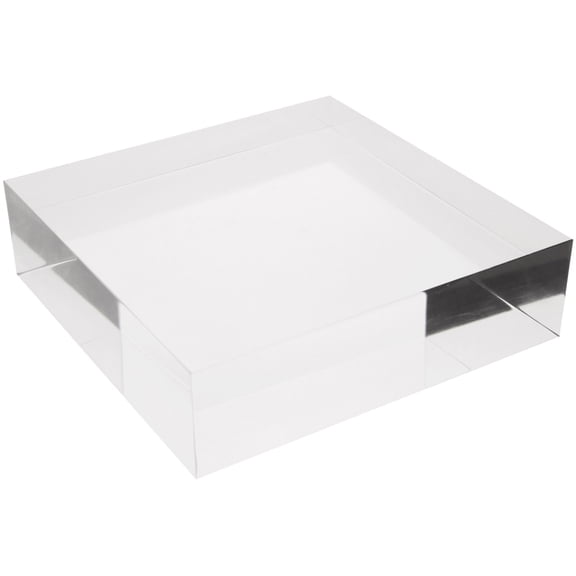 Plymor Clear Polished Acrylic Square Display Block, 2" H x 7" W x 7" D