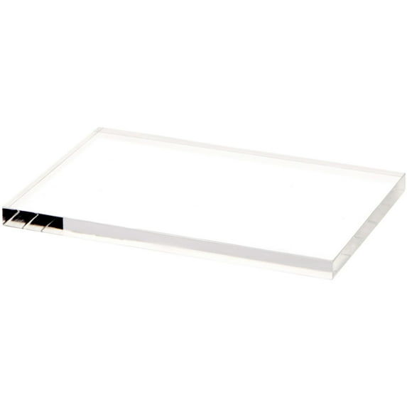 Plymor Clear Rectangular Acrylic Display Base, 6" W x 4" D x 0.375" H, Pack of 6