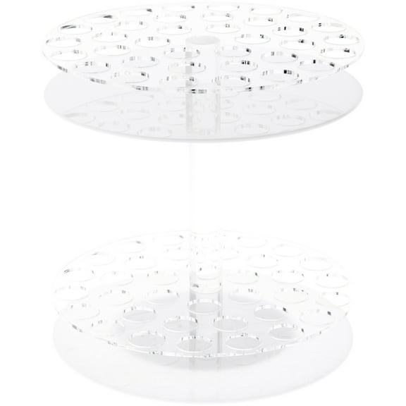 Plymor Clear & White Acrylic Revolving Display for 72 Round Lipstick Tubes, 9.75" H x 9" W