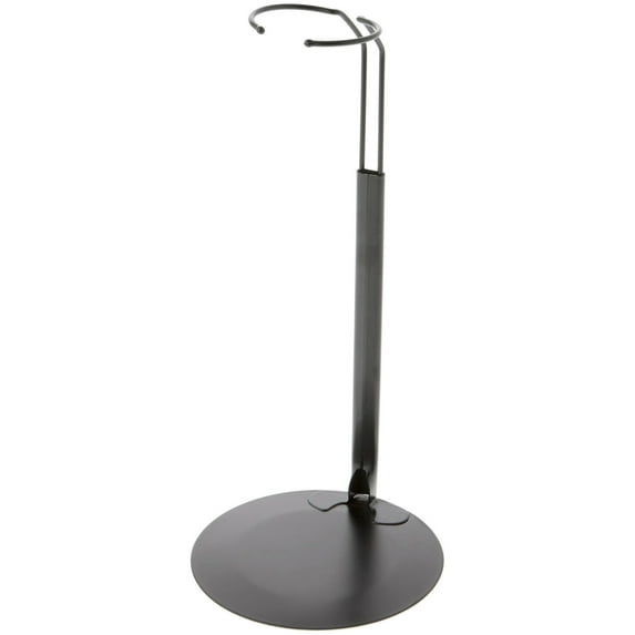 Plymor DSP-10B Black Adjustable Doll Stand, fits 16, 17, 18, 19, 20, 21, 22, 23, and 24 inch Dolls or Action Figures, Waist is 2.5" - 3.5" wide, 7" - 9" around, Pack of 2