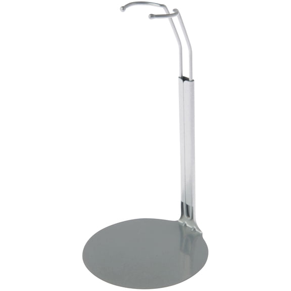 Plymor DSP-5125S Silver Adjustable Doll Stand, fits 10, 11, and 12 inch Slim Waist Dolls, Waist is 1.125" - 1.5" wide, 3.25" - 4" around, Pack of 24