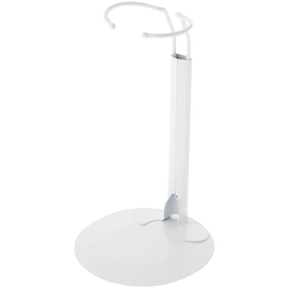 Plymor DSP-60W White Adjustable Doll Stand, fits 10, 11, 12, 13, and 14 inch Dolls or Action Figures, Waist is 2" - 2.5" wide, 5.5" - 7" around, Pack of 3