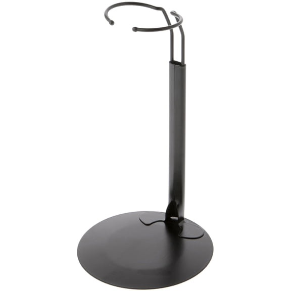 Plymor DSP-70B Black Adjustable Doll Stand, fits 12, 13, 14, 15, 16, and 17 inch Dolls or Action Figures, Waist is 2.25" - 2.75" wide, 6" - 8" around, Pack of 2