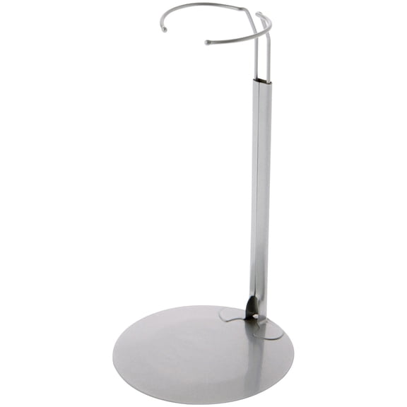 Plymor DSP-90S Silver Adjustable Doll Stand, fits 15, 16, 17, 18, 19, 20, and 21 inch Dolls, Waist is 3" - 4" wide, 8" - 11" around, Pack of 2