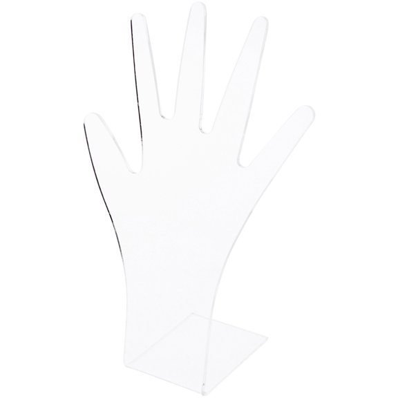 Plymor Flat Clear Acrylic Hand for Jewelry Display, 9.25" H x 5.5" W x 3" D (3 Pack)