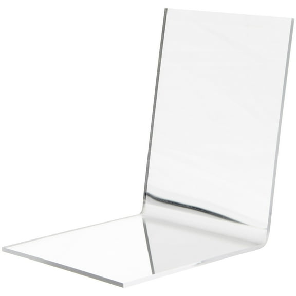Plymor Folded Acrylic Mirror Display, 4.5" H x 4.5" W x 5" D (6 Pack)