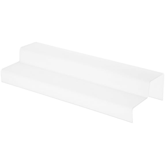Plymor Frosted Acrylic 2-Step Solid Back Display Stairs, 3.25" H x 18" W x 6.25" D