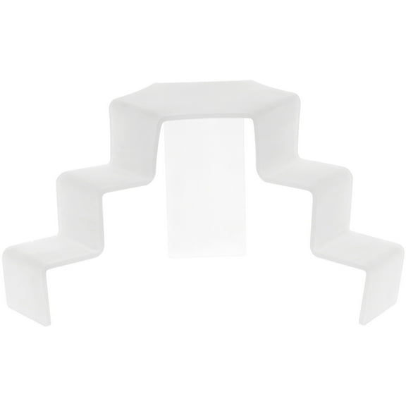 Plymor Frosted Acrylic 3-Step, 2-Sided Stair Display Riser 5.25" H x 11.5" W x 6.5" D