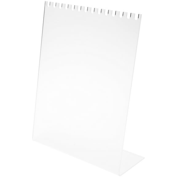 Plymor Frosted Acrylic Necklace Display Stand With Top Hooks, 10.625" W x 4" D x 13.5" H (2 Pack)