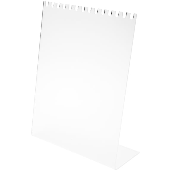 Plymor Frosted Acrylic Necklace Display Stand With Top Hooks, 10.625" W x 4" D x 13.5" H (3 Pack)