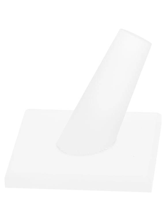 Frosted Acrylic Ring Finger Display, Single on Square Base, 2" W x 2" D x 1.75" H
