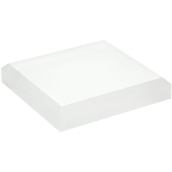 Plymor Frosted Acrylic Square Beveled Display Base, 4" W x 4" D x 0.75" H, Pack of 3