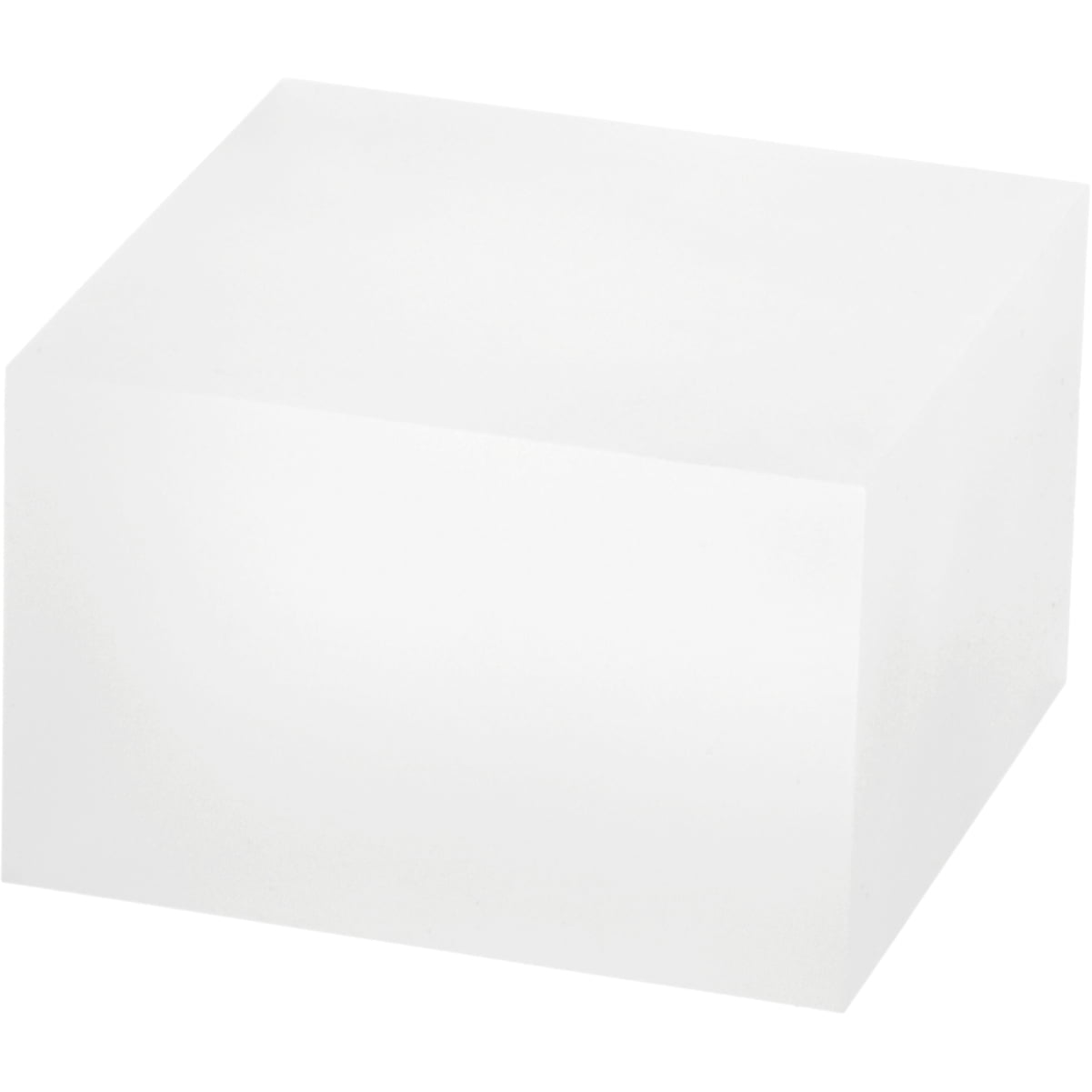 Plymor Frosted Polished Acrylic Square Display Block, 2" H x 3" W x 3