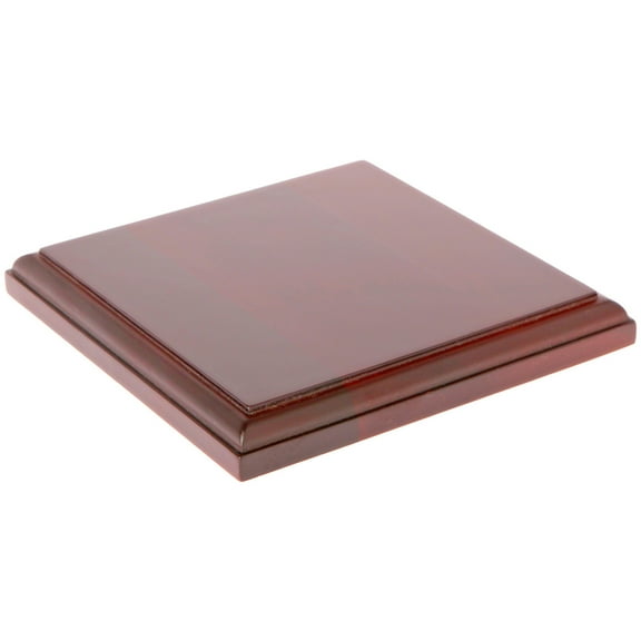 Plymor Fruitwood Square Wood Display Base, 6" W x 6" D x 0.75" H (Display Dimensions 5.5" W x 5.5" D)