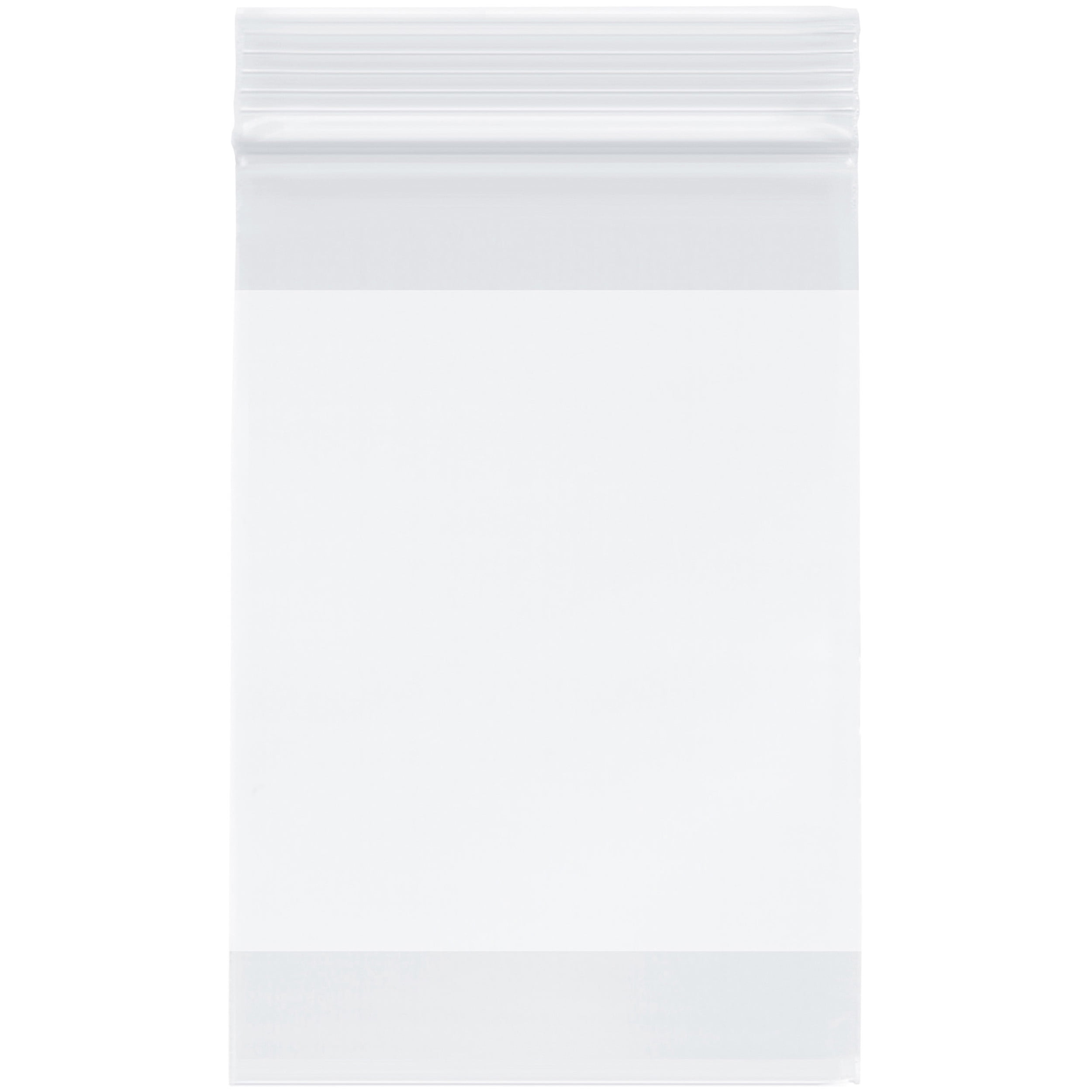 Plymor Heavy Duty Plastic Reclosable Zipper Bags With White Block, 4
