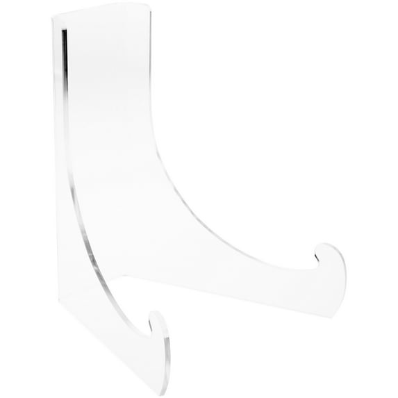 Plymor Large Clear Acrylic Flat Back Easel with Deep Support Ledges, 12" H x 10" W x 9.75" D (2 Pack)