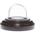 thumbnail image 1 of Plymor Miniature 1" x 1" Mini Glass Display Dome TINY Cloche (Dark Mahogany Veneer Base), 1 of 2
