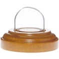 thumbnail image 1 of Plymor Miniature 1" x 1" Mini Glass Display Dome TINY Cloche (Oak Veneer Base), 1 of 2