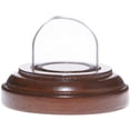 thumbnail image 1 of Plymor Miniature 1" x 1" Mini Glass Display Dome TINY Cloche (Walnut Base), 1 of 2