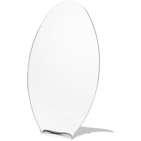 Plymor Oval Acrylic Countertop Mirror, 12" H x 8.25" W x 3.375" D (3 Pack)