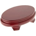 thumbnail image 1 of Plymor Red Oval Wood Veneer Footed Display Base, 4.375" W x 2.875" D x 1.25" H (4" x 2.5" Display Area), Pack of 6, 1 of 1