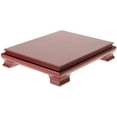 thumbnail image 1 of Plymor Red Rectangular Wood Veneer Footed Display Base, 10.625" W x 8.625" D x 2" H (10" x 8" Display Area), Pack of 2, 1 of 1