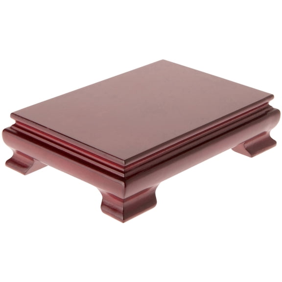 Plymor Red Rectangular Wood Veneer Footed Display Base, 6.5" W x 4.375" D x 2.5" H (6" x 4" Display Area), Pack of 3