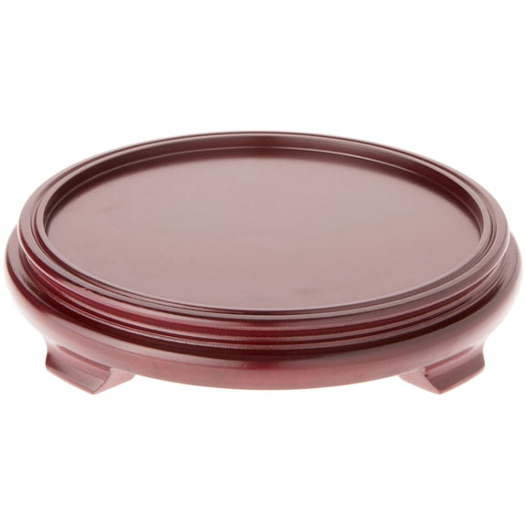 Plymor Red Round Wood Veneer Footed Display Base, 10.5" W x 10.5" D x 2" H (8.5" Display Diameter)