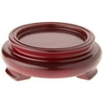thumbnail image 1 of Plymor Red Round Wood Veneer Footed Display Base, 3" W x 3" D x 1.25" H (2" Display Diameter), Pack of 3, 1 of 1