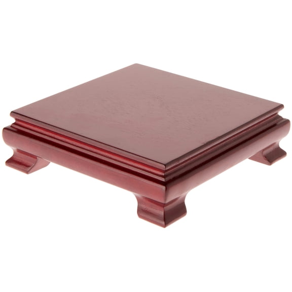 Plymor Red Square Wood Veneer Footed Display Base, 5.5" W x 5.5" D x 1.5" H (5" x 5" Display Area)