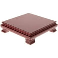thumbnail image 1 of Plymor Red Square Wood Veneer Footed Display Base, 6.5" W x 6.5" D x 1.75" H (6" x 6" Display Area), Pack of 2, 1 of 1