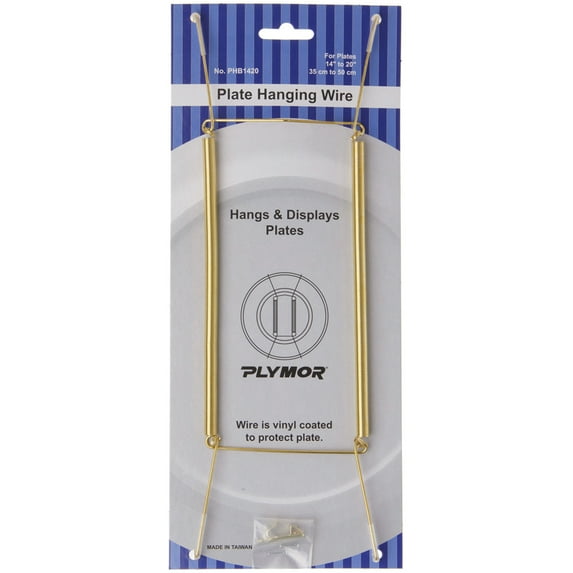 Plymor Shiny Gold Finish Wall Mountable Plate Hanger, 11" H x 3.5" W x 0.5" D (For Plates 14" - 20"), Pack of 6