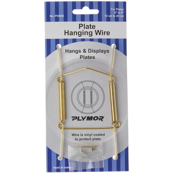Plymor Shiny Gold Finish Wall Mountable Plate Hanger, 4.625" H x 2.5" W x 0.5" D (For Plates 5" - 8"), Pack of 12