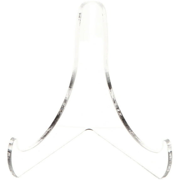Plymor Small Clear Acrylic 60-Degree Angle Easel With Deep Support Ledges, 3" H x 3.125" W x 2.5" D (6 Pack)