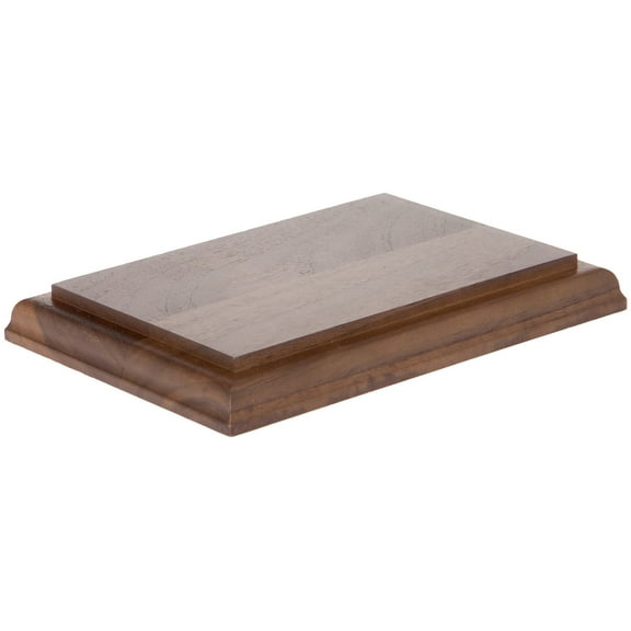 Plymor Solid Walnut Rectangular Wood Display Base with Ogee Edge, 6.875" W x 4.875" D x 0.75" H