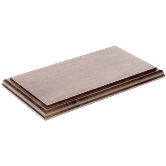 Plymor Solid Walnut Rectangular Wood Display Base with Ogee Edge, 9.75" W x 4.5" D x 0.75" H, Pack of 2