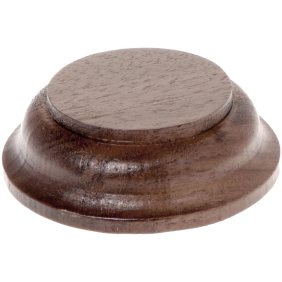 Plymor Solid Walnut Round Wood Display Base with Ogee Edge, 2.625" W x 2.625" D x 1" H, Pack of 3