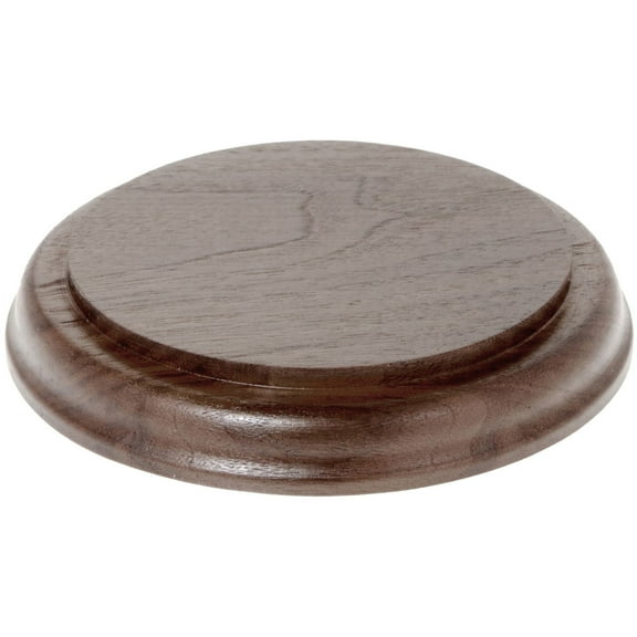 Plymor Solid Walnut Round Wood Display Base with Ogee Edge, 4.75" W x 4.75" D x 0.75" H