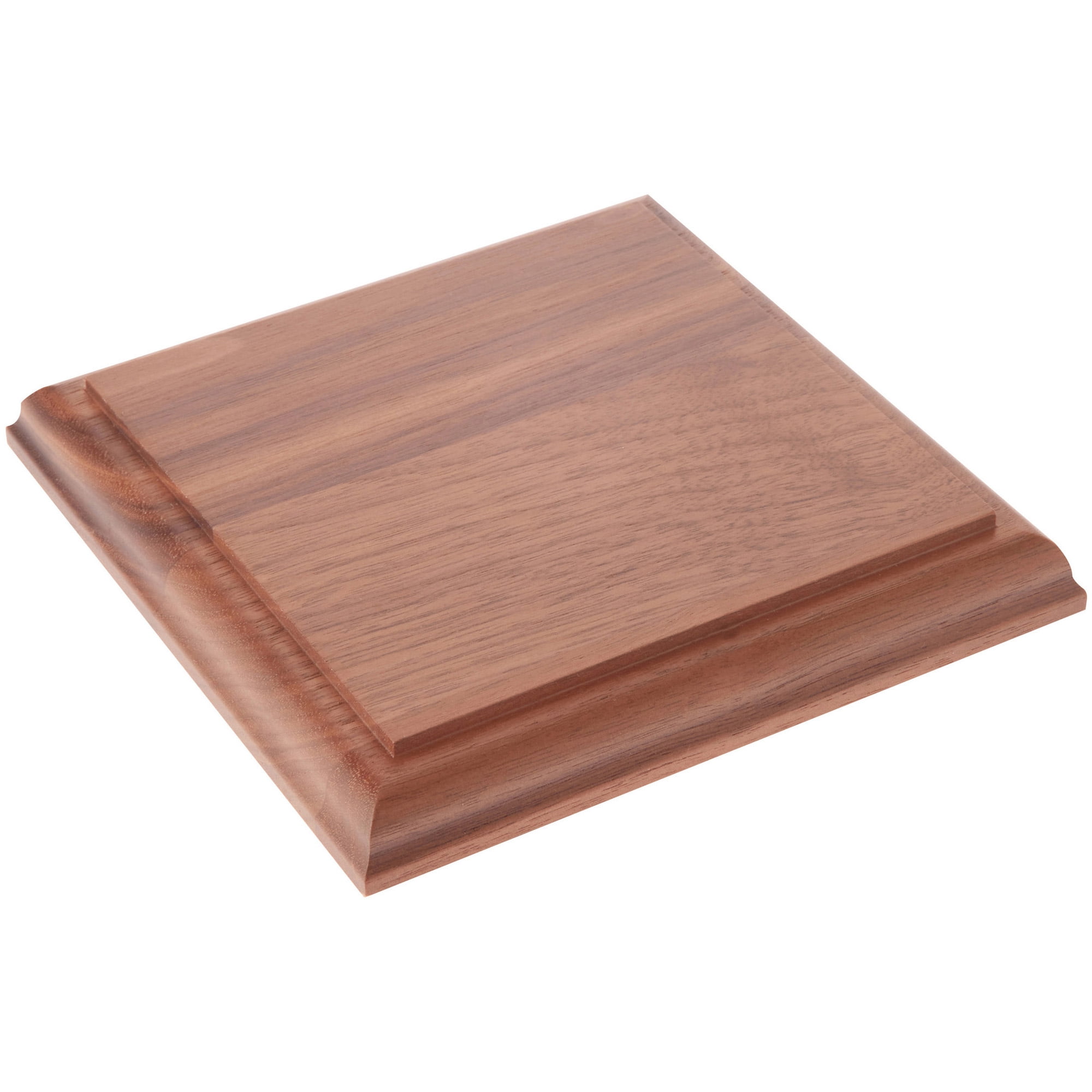 Plymor Solid Walnut Square Wood Display Base with Ogee Edge, 5.875" W x ...