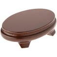thumbnail image 1 of Plymor Walnut Oval Wood Veneer Footed Display Base, 4.375" W x 2.875" D x 1.25" H (4" x 2.5" Display Area), Pack of 3, 1 of 1