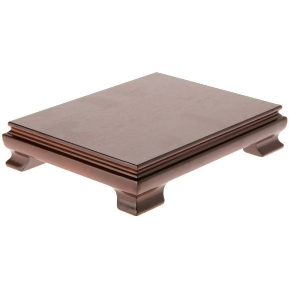 Plymor Walnut Rectangular Wood Veneer Footed Display Base, 8.375" W x 6.375" D x 1.75" H (8" x 6" Display Area), Pack of 3