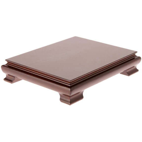 Plymor Walnut Rectangular Wood Veneer Footed Display Base, 9.625" W x 7.625" D x 1.75" H (9" x 7" Display Area), Pack of 2