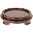 thumbnail image 1 of Plymor Walnut Round Wood Veneer Footed Display Base, 6.5" W x 6.5" D x 1.5" H (5" Display Diameter), Pack of 3, 1 of 1