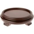 thumbnail image 1 of Plymor Walnut Round Wood Veneer Footed Display Base, 7.5" W x 7.5" D x 2" H (6" Display Diameter), Pack of 3, 1 of 1