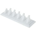 thumbnail image 1 of Plymor White Faux Leather Ring Finger Display, Eleven on Rectangular Base, 11.125" W x 3.375" D x 2.125" H, 1 of 2