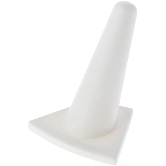 Plymor White Rubber Ring Finger Display, Single on Triangular Base, 2" W x 1.625" D x 2.125" H (Pack of 12)