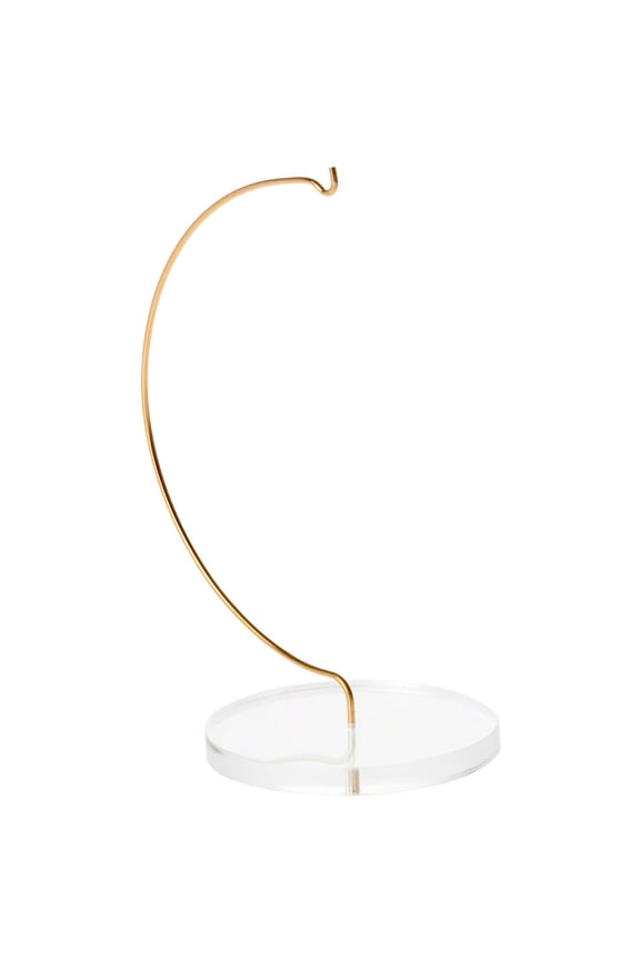 Wire Ornament Hanger Display with 3.25" Clear Acrylic Thick Round Base, 7" H