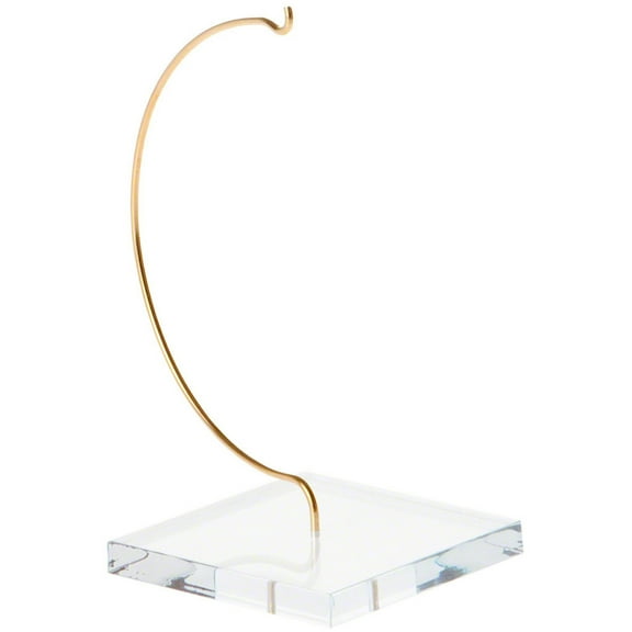 Plymor Wire Ornament Hanger Display with 3" Clear Acrylic Thick Square Base, 5.5" H (2 Pack)
