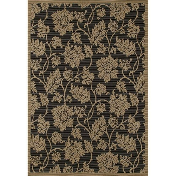 Plymouth Collection Esplanade Flat Woven Indoor & Outdoor Area Rug - Black - 3 x 4 ft.
